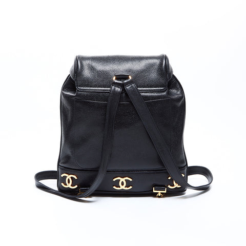 Chanel CHANEL No. 2 Caviar Skin Coco Mark Backpack/Daypack Black WS856 – NUIR VINTAGE
