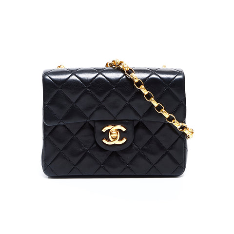 シャネル CHANEL 1番台 ミニマトラッセ ビジュー ショルダーバッグ ブラック WS8567