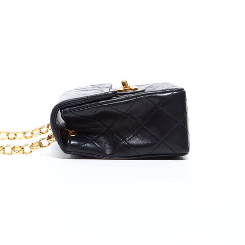 シャネル CHANEL 1番台 ミニマトラッセ ビジュー ショルダーバッグ ブラック WS8567
