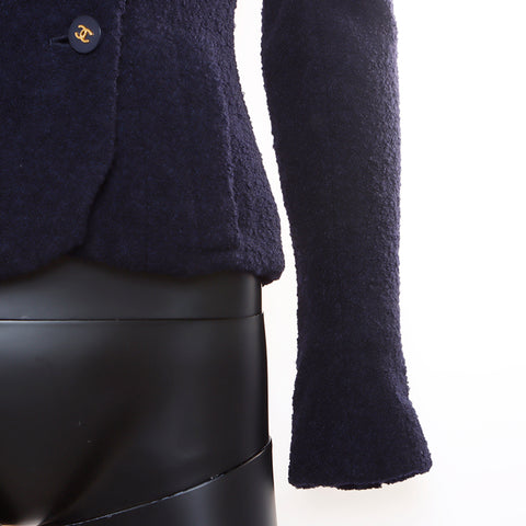Chanel Coco Button Wool Jacket Navy WS8574