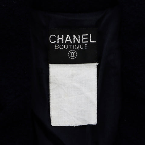 Chanel Coco Button Wool Jacket Navy WS8574