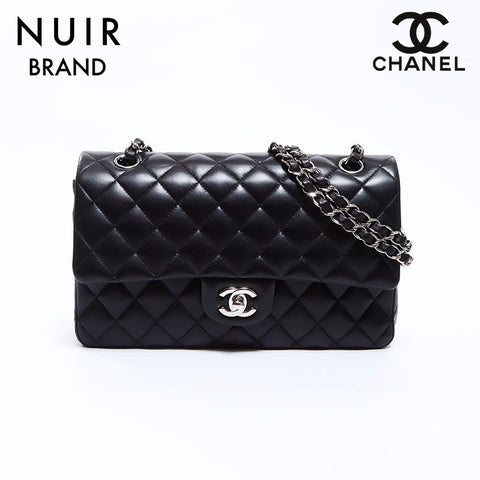 シャネル CHANEL 16番台 ラムスキン マトラッセ ショルダーバッグ ブラック WS8580