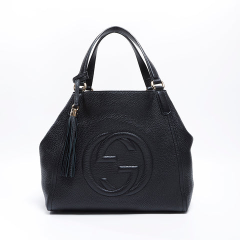 グッチ GUCCI レザー ソーホー ハンドバッグ ブラック WS8588