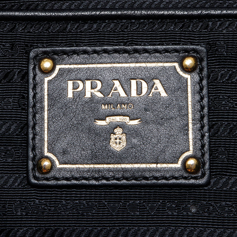 プラダ PRADA 2way レザー リボン ハンドバッグ ブラック WS8594