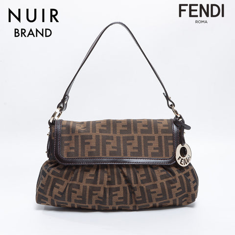 Fendi Zucca帆布肩带棕色WS8595