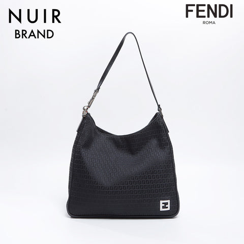 Fendi Zucchino帆布肩袋黑色WS8596