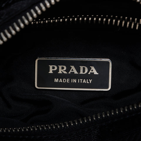 プラダ PRADA ボーダー ミニ ハンドバッグ ブラック WS8597