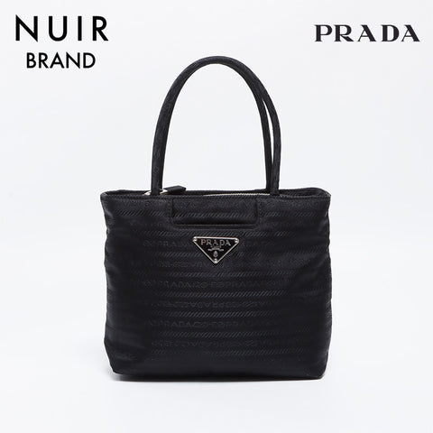 プラダ PRADA ボーダー ミニ ハンドバッグ ブラック WS8597