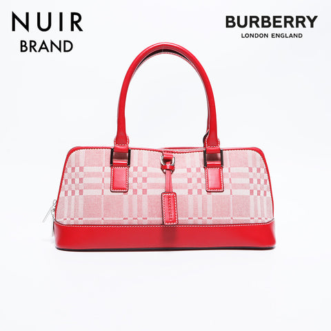 Burberry帆布手袋红色WS8602