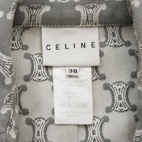 セリーヌ CELINE マカダム柄 Size:38 コットン コート グレー WS8609