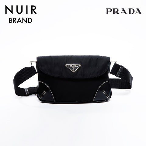 PRADA Nylon Mini Waist Bag Black WS8617