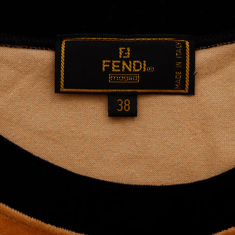 フェンディ FENDI Size:38 ベロア ロゴ スウェット ブラウン WS8623