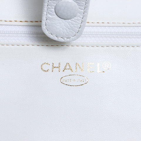 シャネル CHANEL 5番台 キャビアスキン ココマーク 2Way ショルダーバッグ ホワイト WS8626