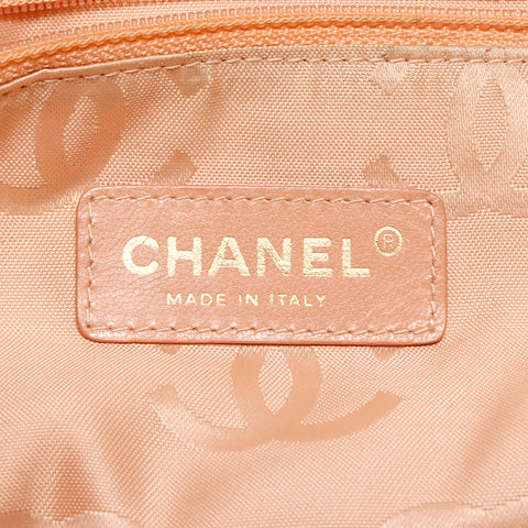 シャネル CHANEL 10番台 ストロー チェーン ショルダーバッグ ピンク WS8628