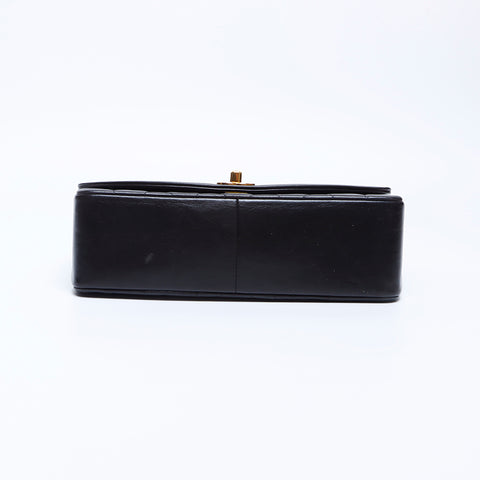 Chanel Diana 25 No. 3 Lambskin Matelasse连锁可可标记肩袋黑色WS8633