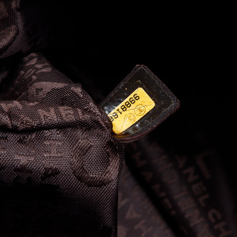 シャネル CHANEL 9番台 ミニボストン レザー シルバー金具 ハンドバッグ ダークブラウン WS8644