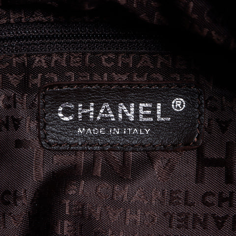 シャネル CHANEL 9番台 ミニボストン レザー シルバー金具 ハンドバッグ ダークブラウン WS8644