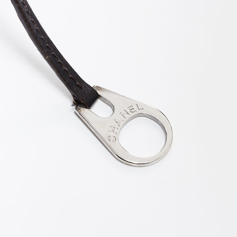 シャネル CHANEL 9番台 ミニボストン レザー シルバー金具 ハンドバッグ ダークブラウン WS8644