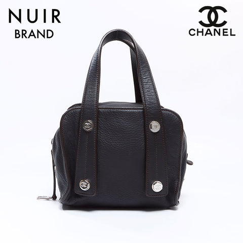 シャネル CHANEL 9番台 ミニボストン レザー シルバー金具 ハンドバッグ ダークグレー WS8644 – NUIR VINTAGE