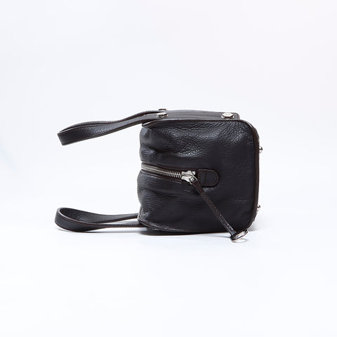 シャネル CHANEL 9番台 ミニボストン レザー シルバー金具 ハンドバッグ ダークブラウン WS8644