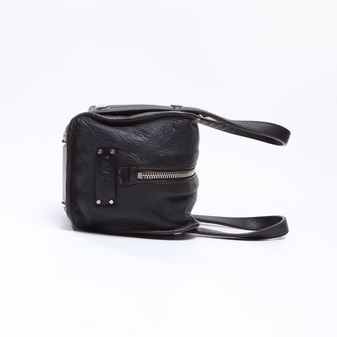シャネル CHANEL 9番台 ミニボストン レザー シルバー金具 ハンドバッグ ダークブラウン WS8644