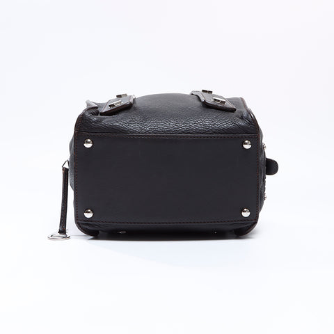 シャネル CHANEL 9番台 ミニボストン レザー シルバー金具 ハンドバッグ ダークブラウン WS8644