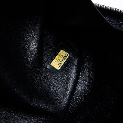 極美品 シャネル CHANEL 12番台 キャビアスキン ココマーク ショルダーバッグ  ブラック WS8647