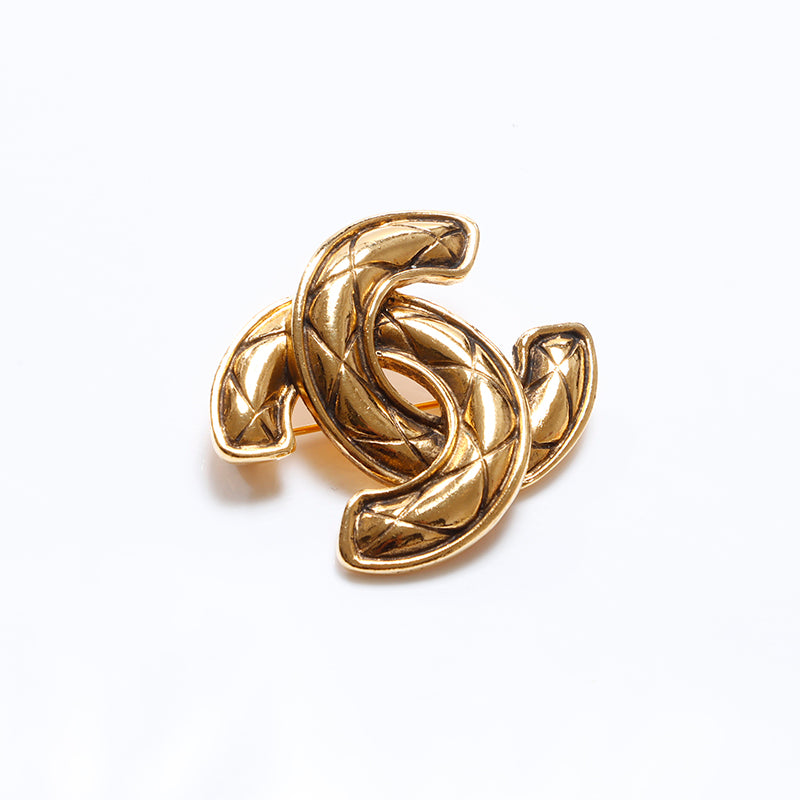 シャネル CHANEL ココマーク ヴィンテージ マトラッセ ブローチ