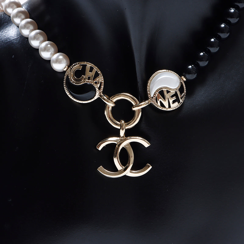 シャネル CHANEL A23C パール ココマーク ネックレス ブラック  