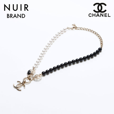 シャネル CHANEL A23C パール ココマーク ネックレス ブラック ホワイト WS8663