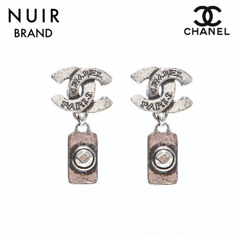 シャネル CHANEL 99A ココマーク Rue Cambon C ドロップ ピアス シルバー WS8665