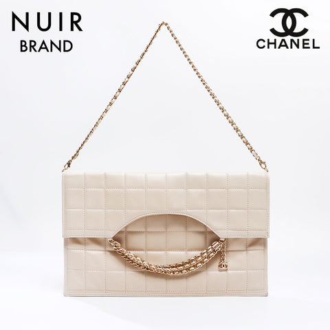 シャネル CHANEL 2way チョコバー ショルダーバッグ ベージュ WS8672