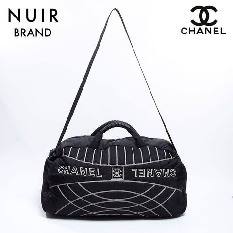 シャネル CHANEL 10番台 スポーツライン ボストンバッグ ボストンバッグ ブラック WS8674