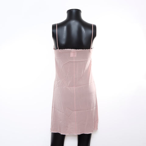 Chanel CHANEL 38 Pearl Long Sleeve Mohair Silk 2000s Dress Pink WS8676