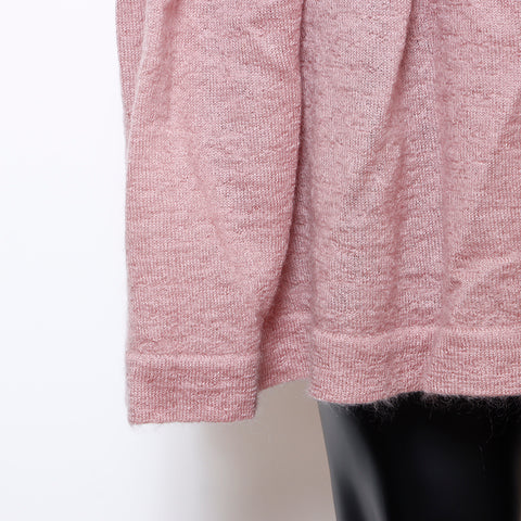 Chanel CHANEL 38 Pearl Long Sleeve Mohair Silk 2000s Dress Pink WS8676