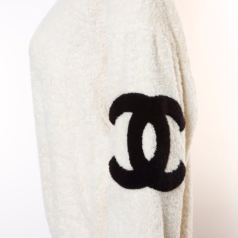 Chanel CHANEL Towel Sweatshirt Ivory Black WS8681