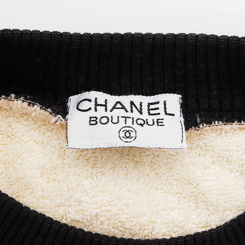 Chanel CHANEL Towel Sweatshirt Ivory Black WS8681