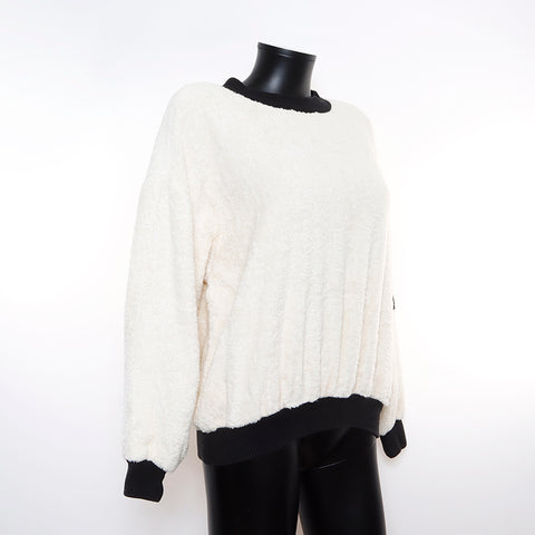 Chanel CHANEL Towel Sweatshirt Ivory Black WS8681
