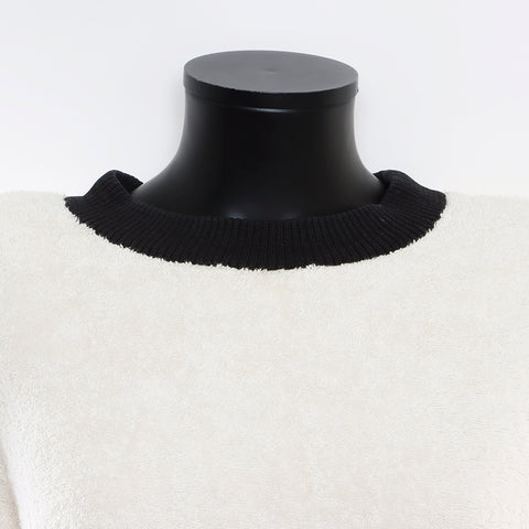 Chanel CHANEL Towel Sweatshirt Ivory Black WS8681