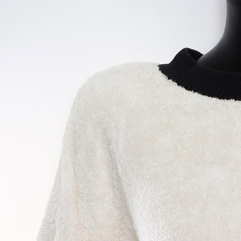 Chanel CHANEL Towel Sweatshirt Ivory Black WS8681