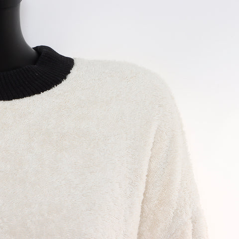 Chanel CHANEL Towel Sweatshirt Ivory Black WS8681