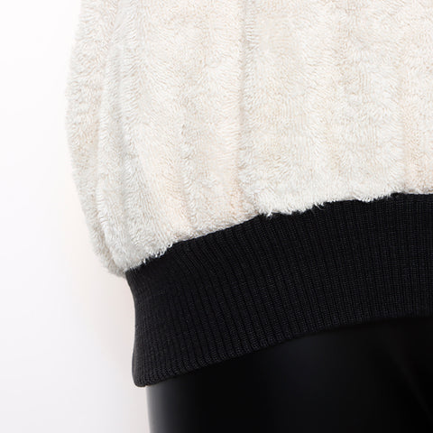 Chanel CHANEL Towel Sweatshirt Ivory Black WS8681