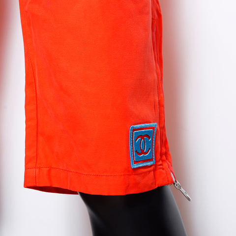 Chanel Sports Line Coco Mark Half Short Pants Orange WS8692