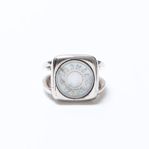 Hermes Hermes n ° 14 Corozo Ring Silver WS8700