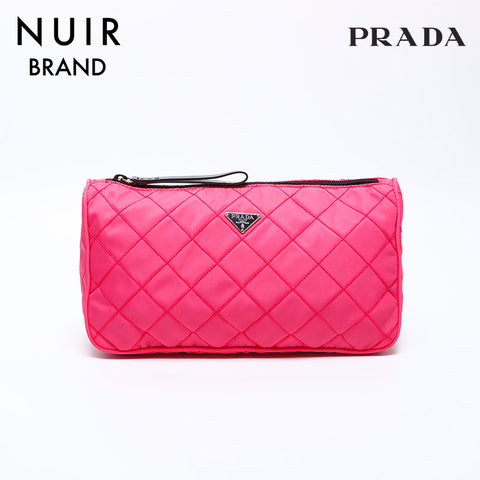 PRADA Nylon Quilted King Pouch Pink WS8706