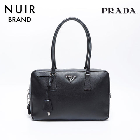 PRADA Boston Bag Shoulder Bag Black WS8716