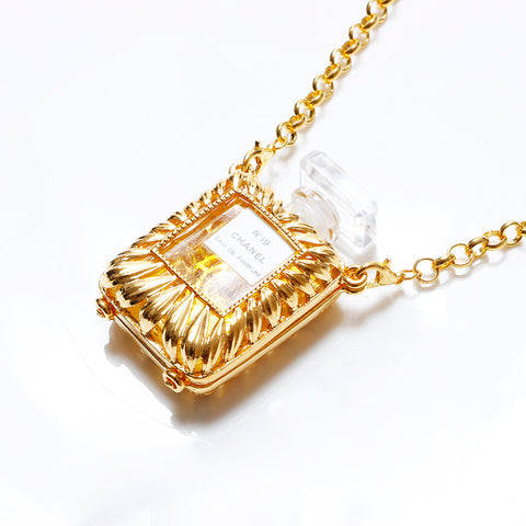 Chanel CHANEL Perfume Case N19 Necklace Gold WS8725 – NUIR