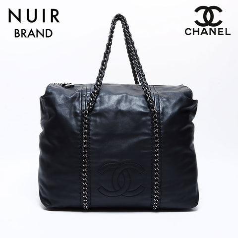 シャネル CHANEL 10番台 チェーン ボストン ショルダーバッグ ブラック WS8729