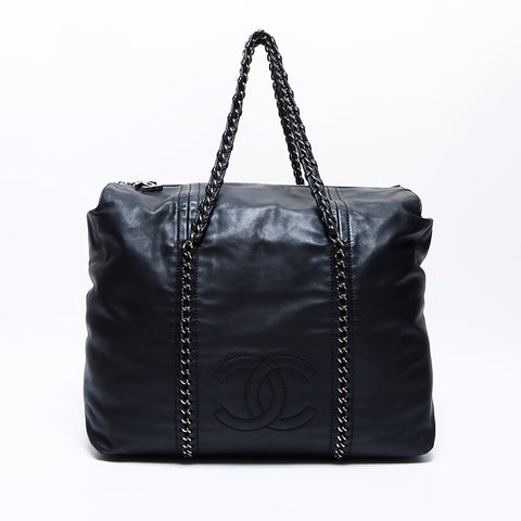 シャネル CHANEL 10番台 チェーン ボストン ショルダーバッグ ブラック WS8729