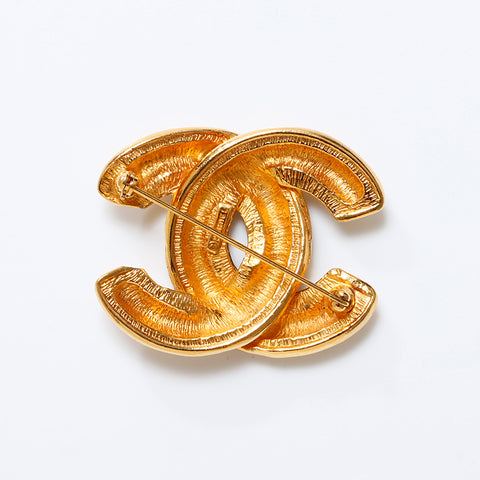Chanel Chanel 1990年代可可Mark Brooch Gold WS8740